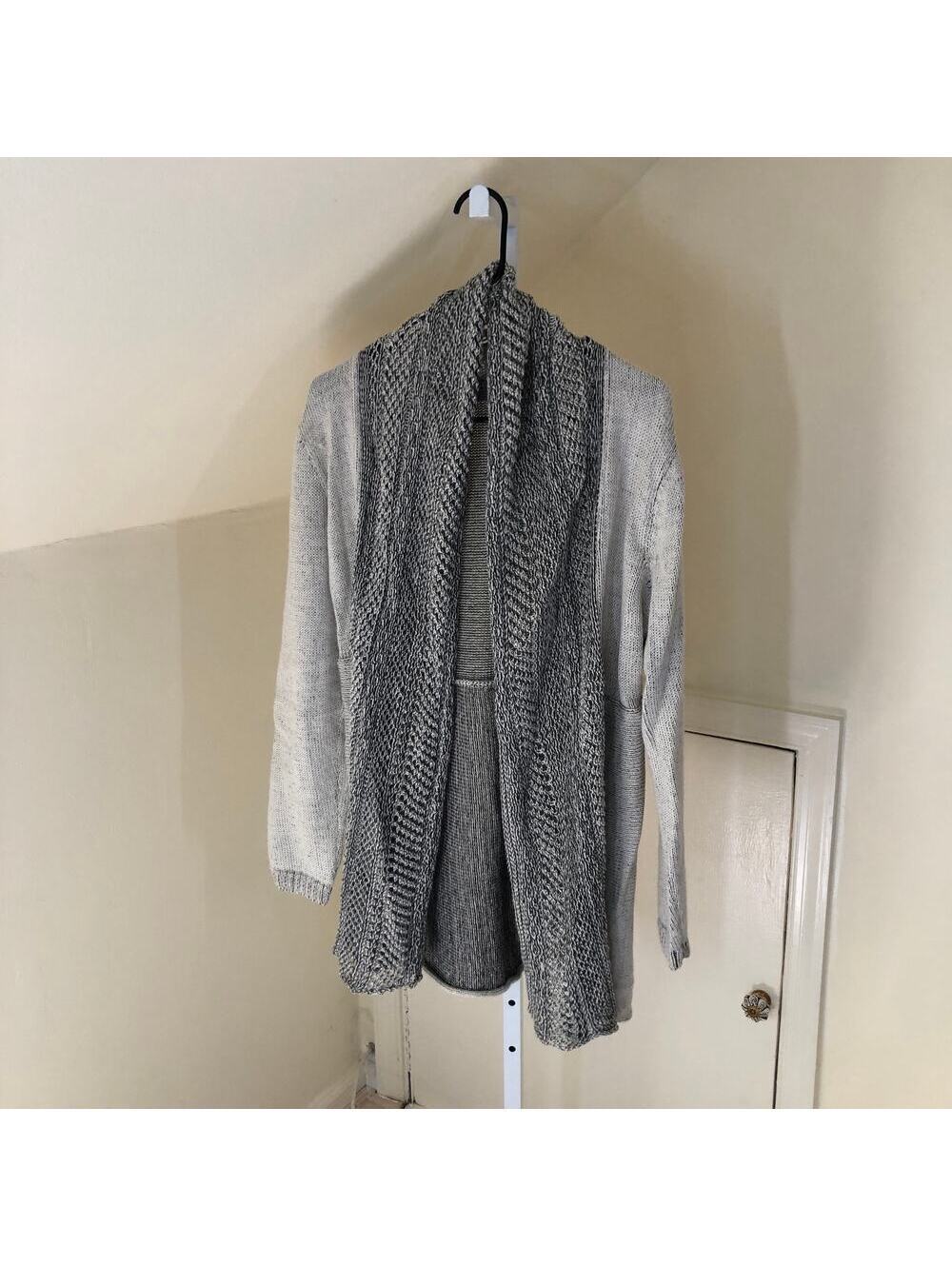 Peruvian Link EUC 100% Alpaca Sweater Gray Taupe Open Cardigan Sweater Size XS